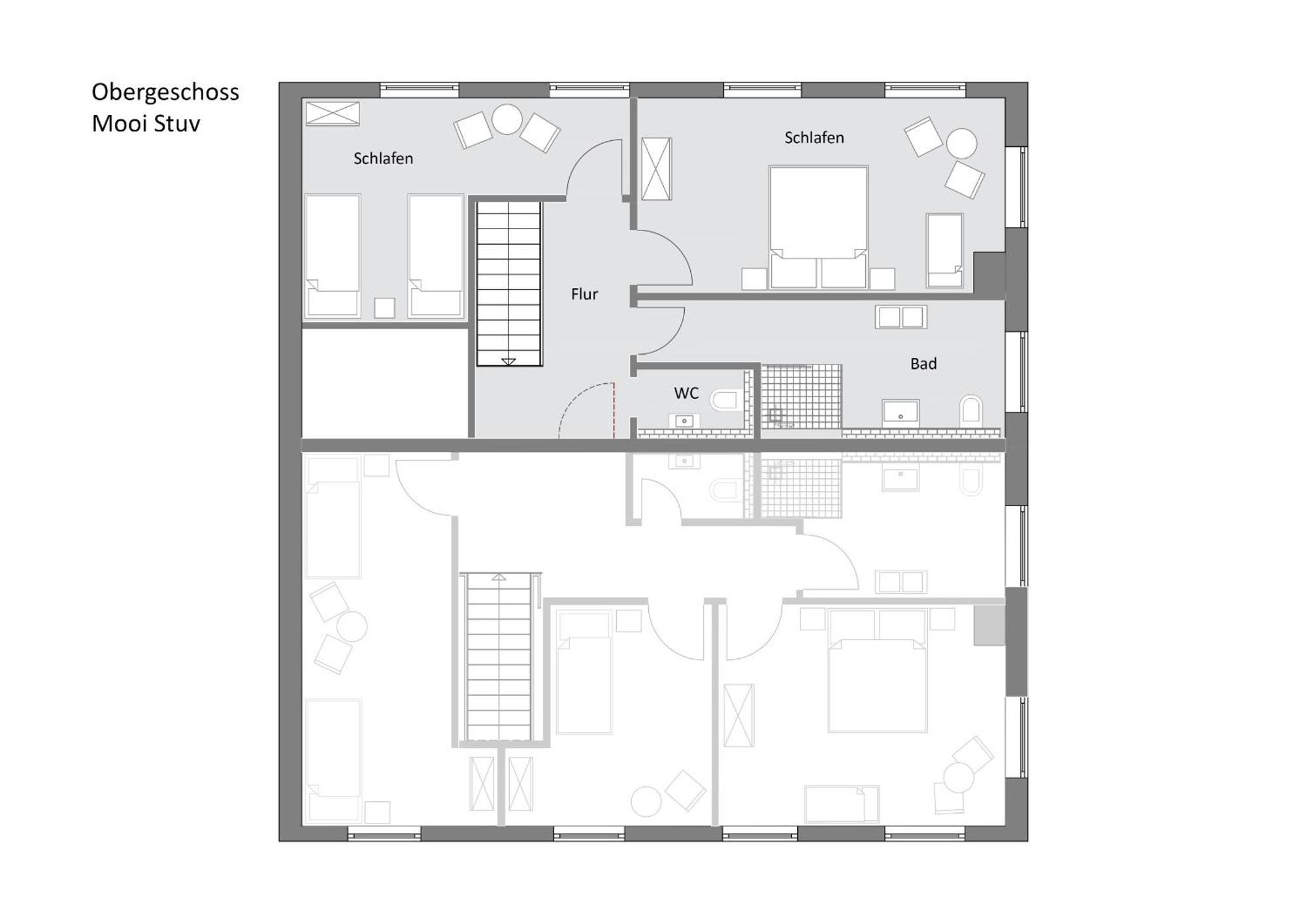 Mooi Stuv , Maisonettenwohnung , Gulfhof , Kachelofen * Norden