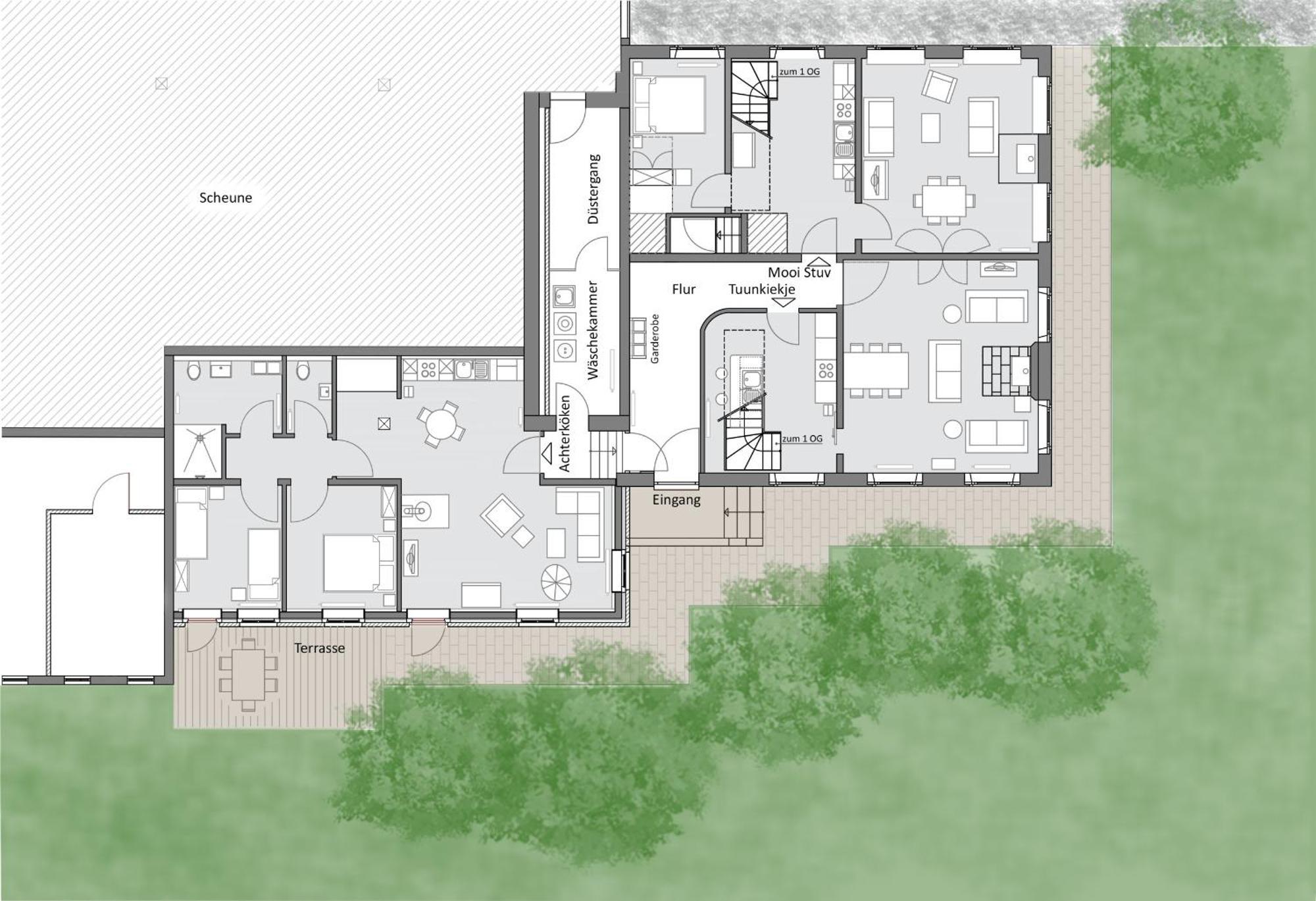 Apartment Mooi Stuv , Maisonettenwohnung , Gulfhof , Kachelofen